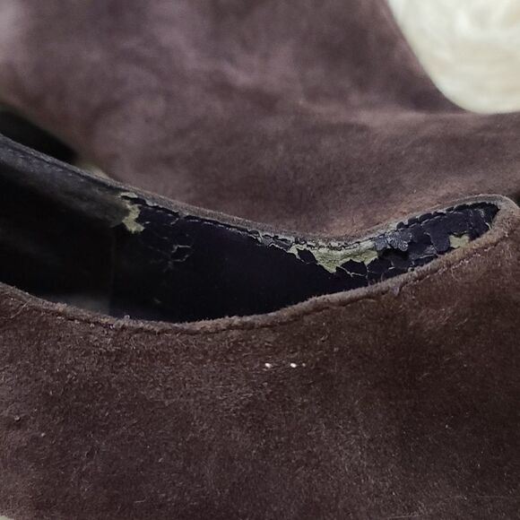 Nine West Purple Suede Peep Toe Heels Size 7 - Picture 10 of 10